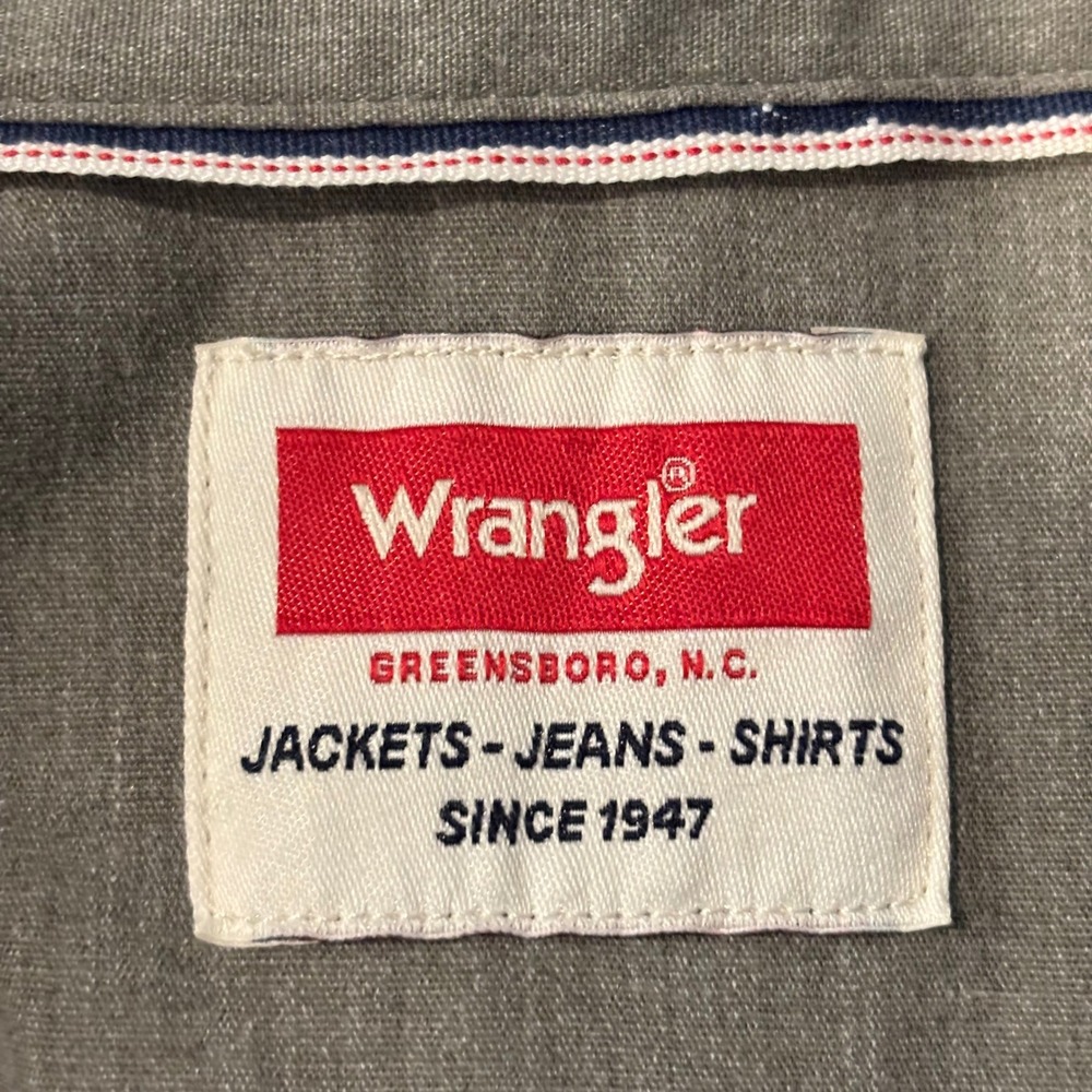 Vtg Wrangler Mens Button Up Work Shirt 3XL Stretch Gorpcore Utility Rugged 21321 - Picture 3 of 12